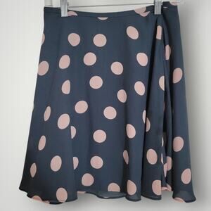 LOFT Mini Skirt Size XS Polka Dot Flowy Blue Pink  Girly Retro Rockabilly